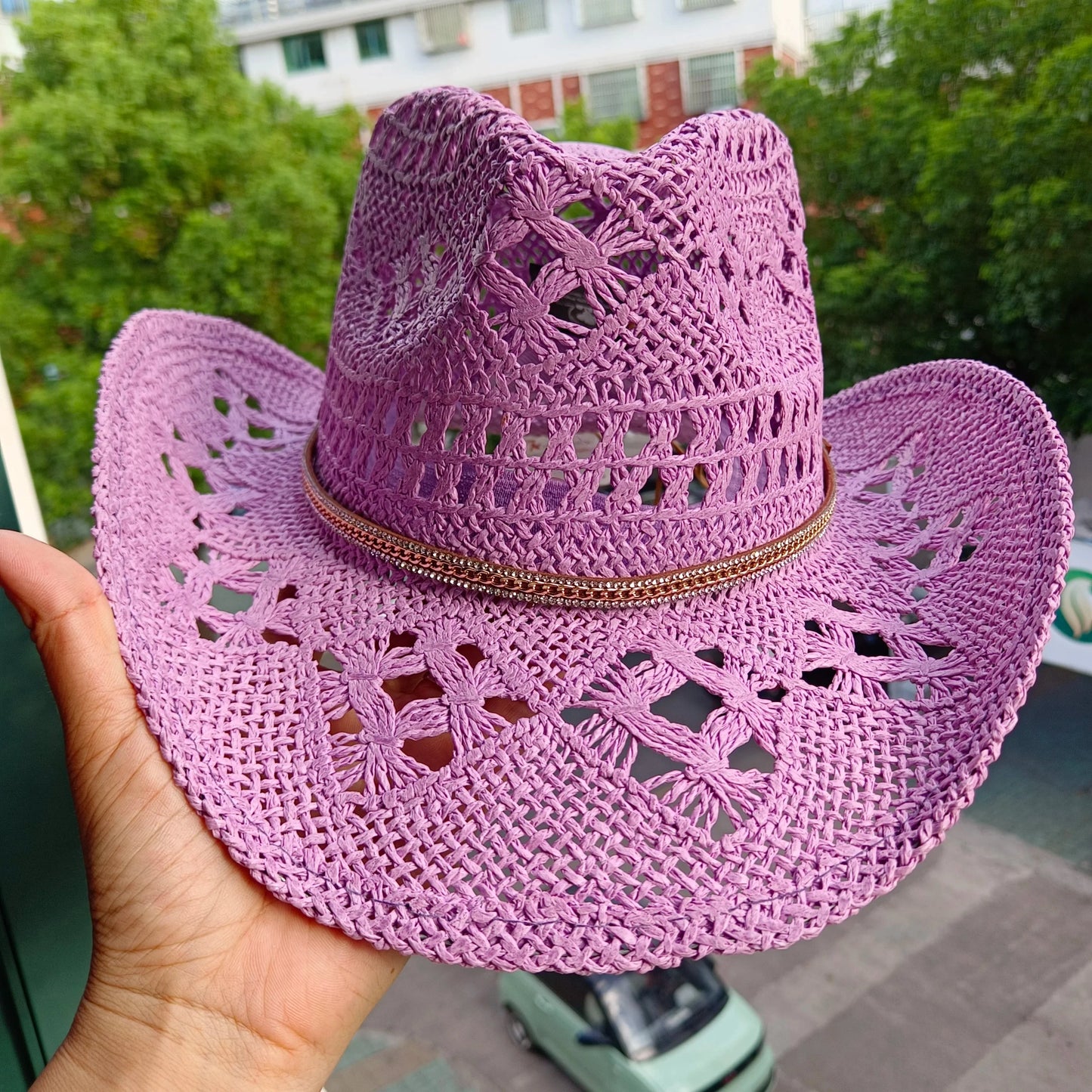 hats straw cowgirl western hat  mexican hat  retro curling hat western cowboy hat outdoor riding hat travel sports hat Good Vibrations