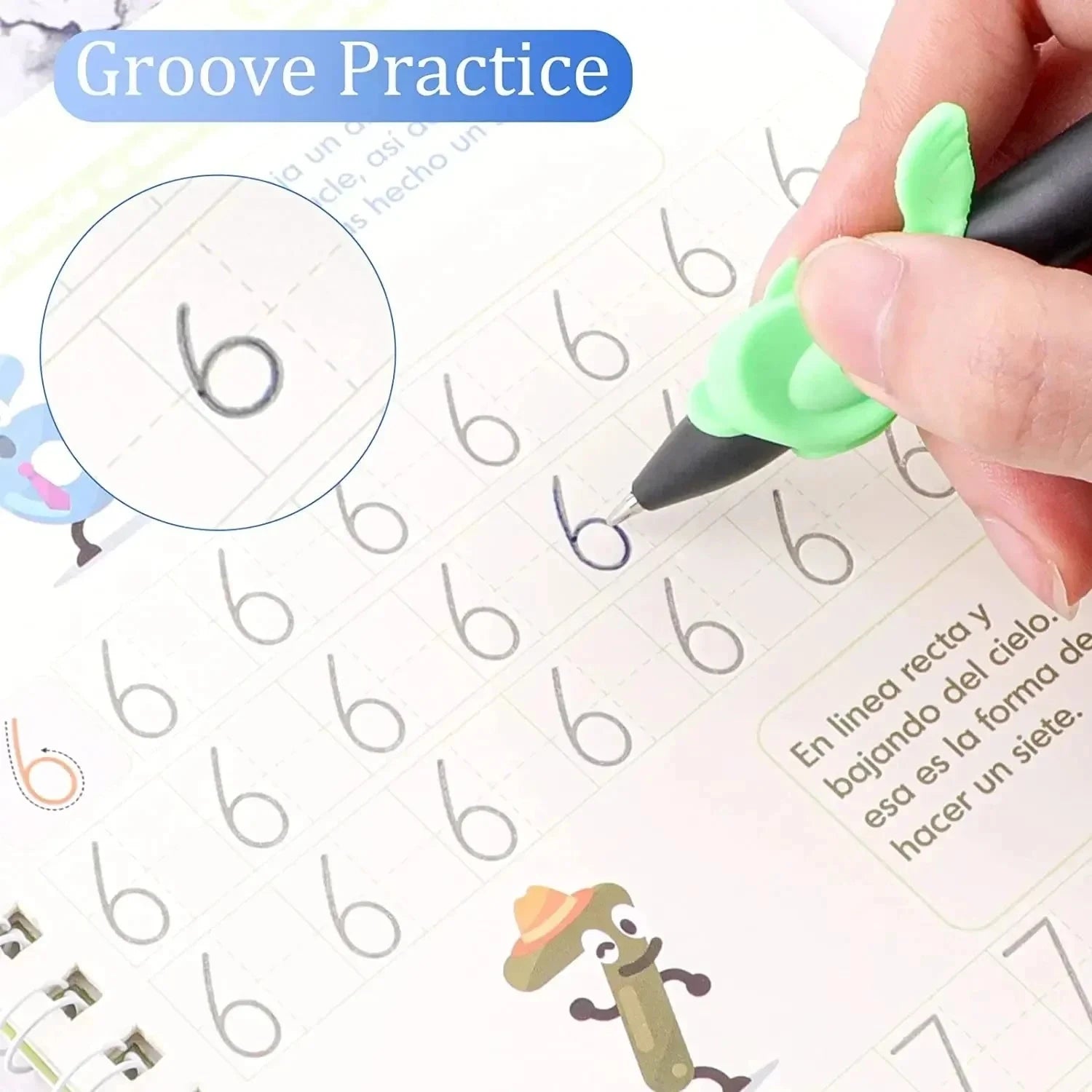 4 Books Montessori SANK English Magic Copybook Reusable Writing Practice 3D Calligraphy Book Wipe-free Education Books Good Vibrations