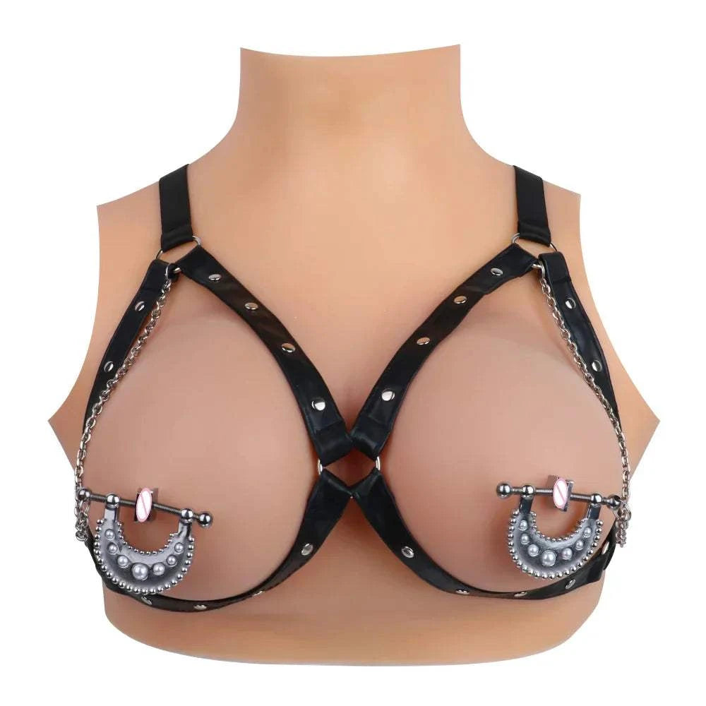 QKKQ female metal bondage nipple clamp with chain for women and couples.