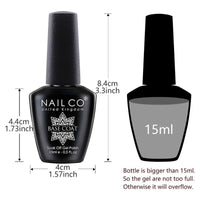 NAILCO 15ml Top Coat Base Coat Gel Nail Primer Gel Remover Nail Art Semi Permanent Lacquer Varnish Hybrid Nail Supplies Good Vibrations