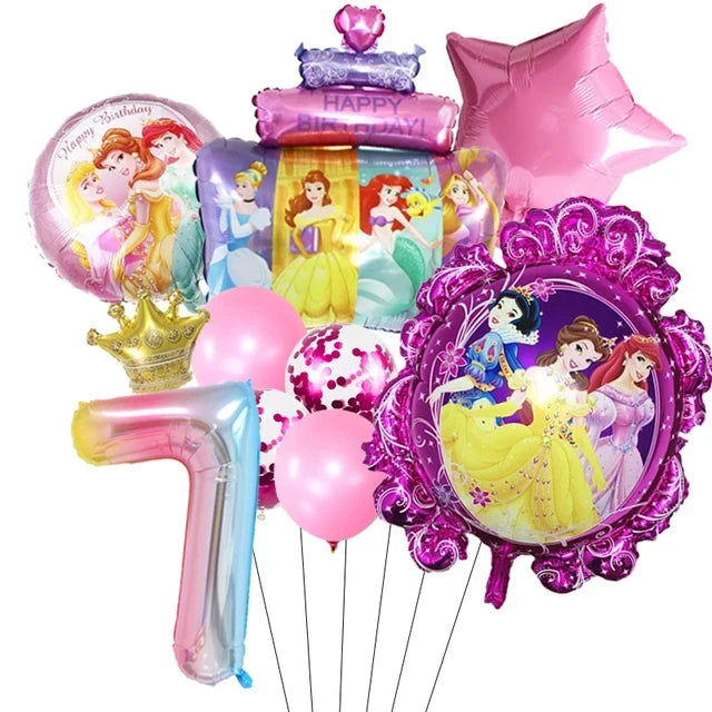 Princess Party Favor Girls' Happy Birthday Banner Princess Pinata Fillers Mask Stickers Disposable Tableware Set Decorations Good Vibrations