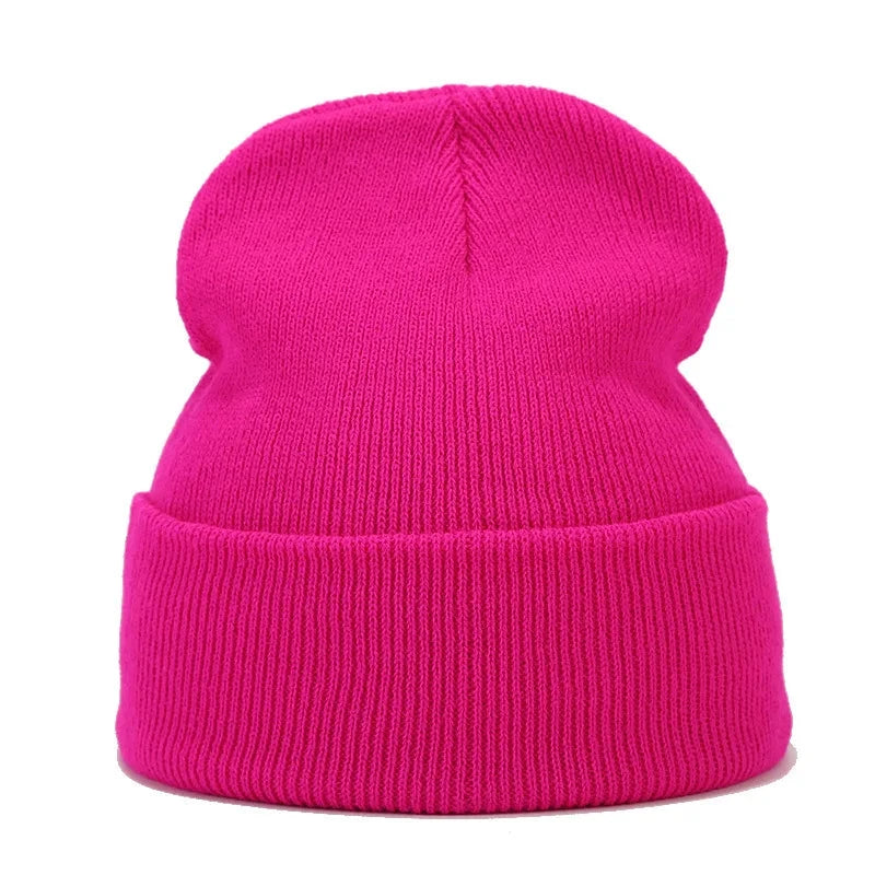 Knitted hats for men and women in autumn and winter, pure color, simple and versatile. Knitted hats with pullovers and cold hats Good Vibrations