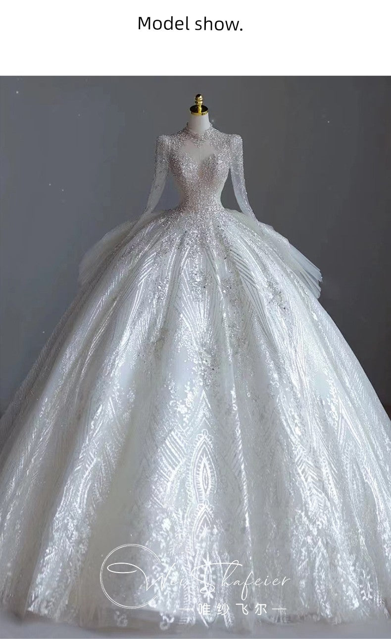 Short Long-Sleeved Socialite Wedding Dress