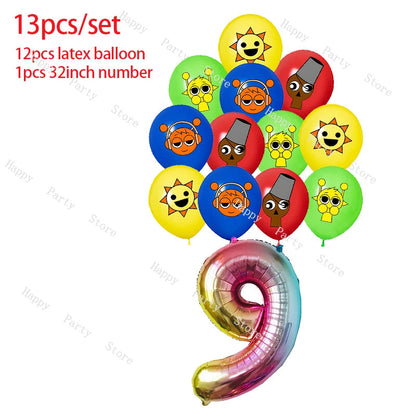 Incredibox Sprunki Birthday Party Decoration Balloon Tableware Backdrop Cake Topper Split Sales Sprunki Birthday Party Supplies Good Vibrations