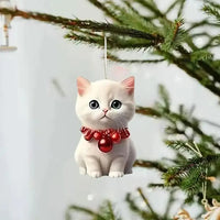 Christmas Tree Hanging Ornaments 2D Acrylic Cat Shaped Pendants Christmas Decorations For Home 2024 Xmas Gifts New Year 2025 Good Vibrations