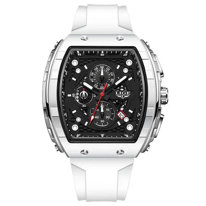 LIGE Top Brand Men's Watches Luxury Square Quartz Wristwatch Waterproof Luminous Chronograph Watch for Men Date Clock Good Vibrations