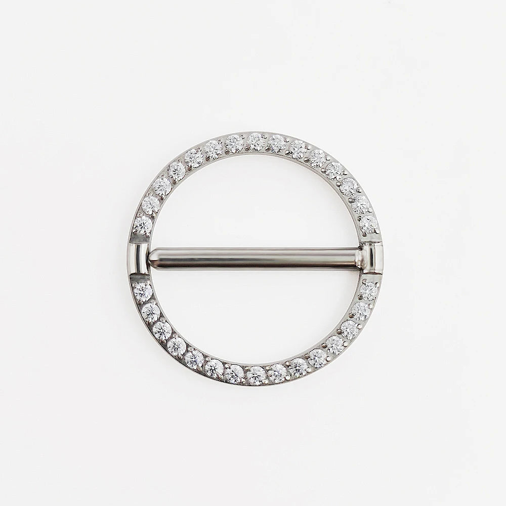 F136 Titanium Nipple Piercing Jewelry 14G Zircon Nasal Septum Ring Clicker ZC Round Nipple Ring Women and Men Girls Body Jewelry Good Vibrations