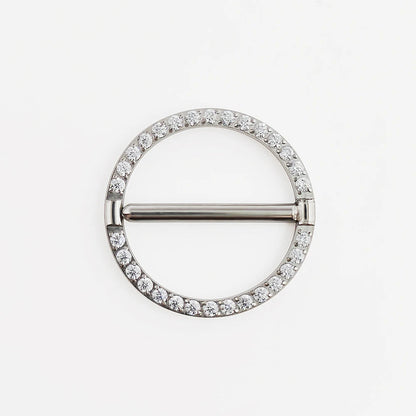 F136 Titanium Nipple Piercing Jewelry 14G Zircon Nasal Septum Ring Clicker ZC Round Nipple Ring Women and Men Girls Body Jewelry Good Vibrations