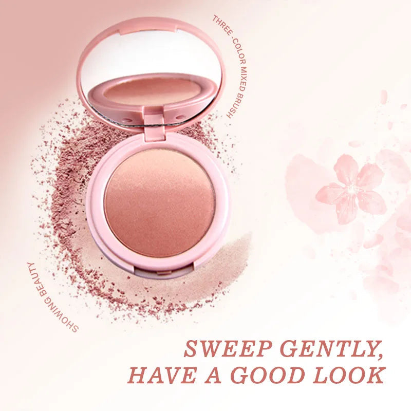 Vibrant Blush Palette, Multi-Color Gradient Design, Lightweight & Blendable Color, Face Cosmetics, With Easy-To-Use Mirror Good Vibrations