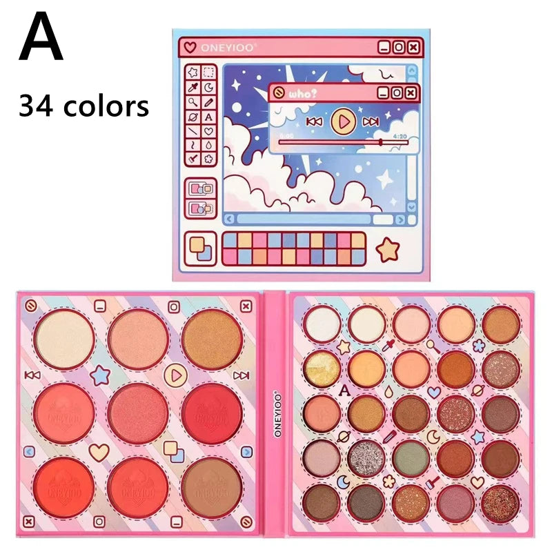 15 to 46 Colors Eyeshadow Palette Colorful Shimmer Eye Shadow Palettes Makeup for Face Eyes Gift for Girl Beginner Good Vibrations