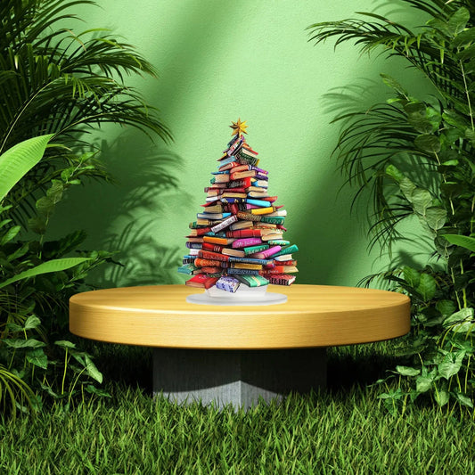 Book Christmas Tree Acrylic Ornaments Home Decoration Colorful Christmas Holiday Welcome Christmas Tree Bookshelf Pendant Party Good Vibrations