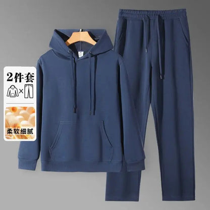 2026 Men's New Straight-Leg Casual Suit Trendy Hooded Sweatshirt and Sweatpants Loose Fit Versatile Casual Autumn Sports Suit Good Vibrations