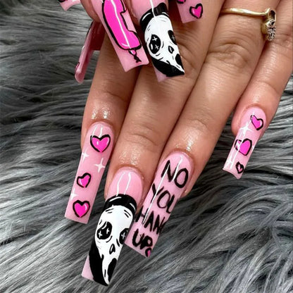 Halloween Acrylic Press On Nails Almond Shape Fake Nails Short Full Cover Glue On Nails Halloween Stick On Nails Cute Ghost Pump Good Vibrations