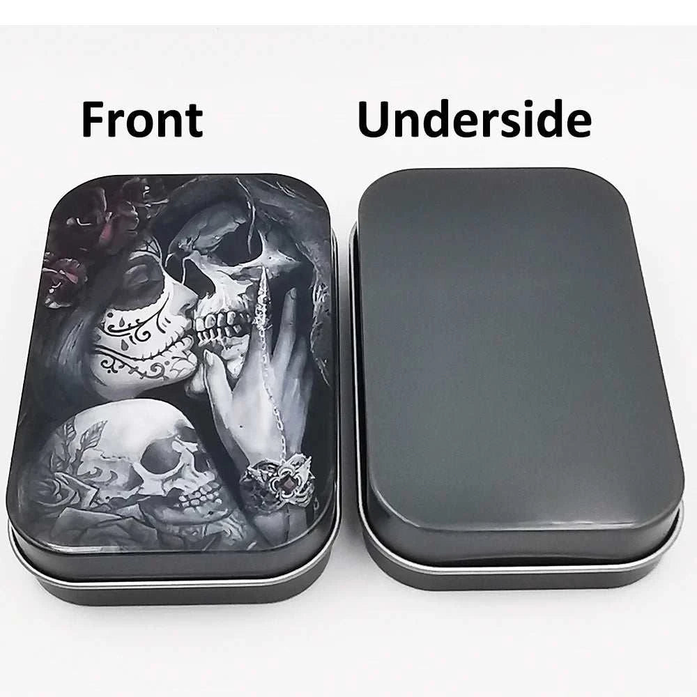 Tinplate Cigarette Case Tobacco Storage Box Flip Cap Humidor Rolling Paper Box Jewelry Candy Coin Key Fishing Organizer Sealed Good Vibrations Adult Super Store