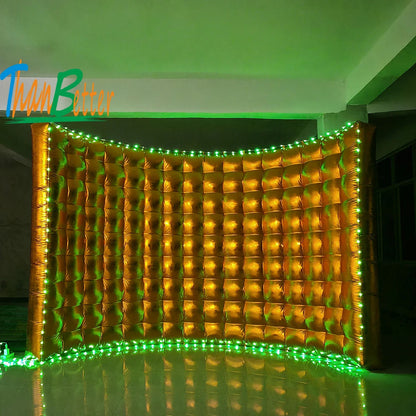 Wedding Party 10ft Photo Booth Backdrop Inflatable Wall Silver Or Gold Fotobudka 360 Photo Booth Wall For Party Event Good Vibrations