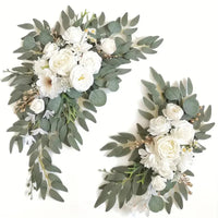 Romantic White Artificial Wedding Flowers Artificial Arch Flowers Artificial Wedding Arch Flowers Kit Wedding Welcome Sign Decor Good Vibrations