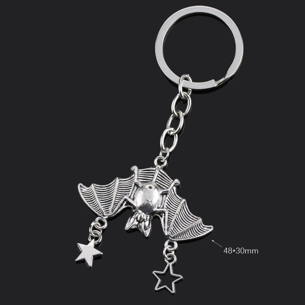 Fashion Animal Women Keychain Car Moon Cat Dog Love Heart Key Chain Friends Gift Jewelry Bag Pendant Wing Evil Eye Angel Turtles Good Vibrations