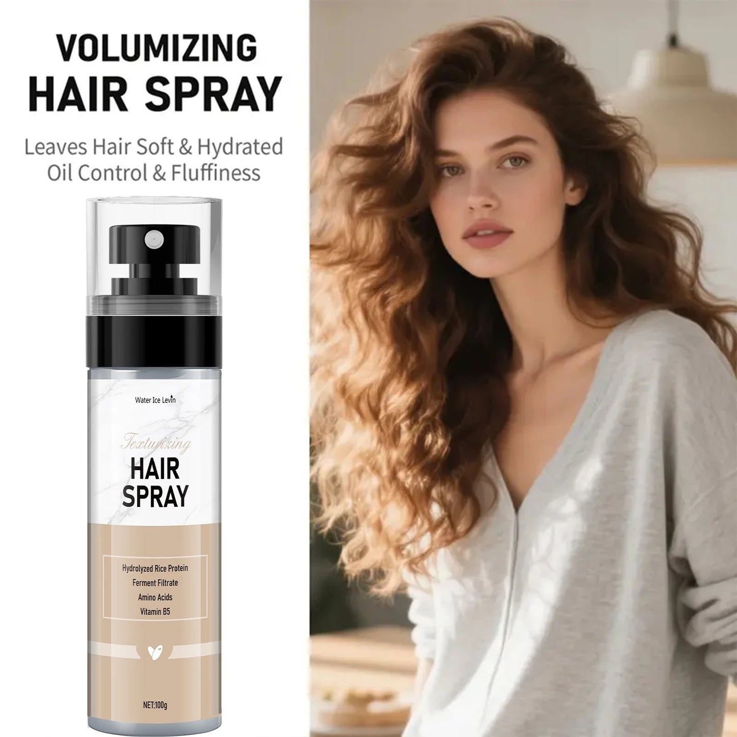 Texturizing Hair Spray - Contains Rice Protein, Moisturizing and Repairing Care, Amino Acids, Vitamin B5, Winter Hair Care Good Vibrations