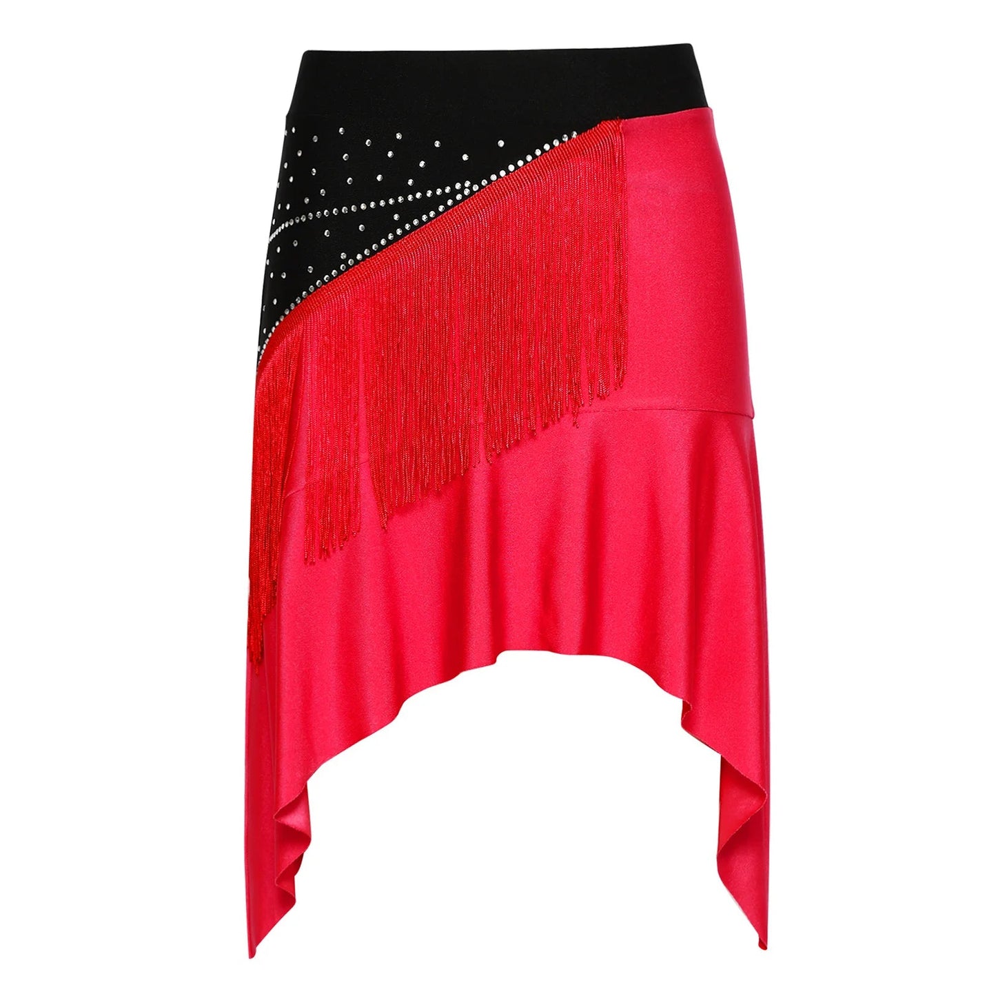 Women Lyrical Dance Outfit Set Modern Contemporary Dancewear Tassel Long Sleeve Mesh Crop Top with Skirted Leotard Ballet Outfit Good Vibrations
