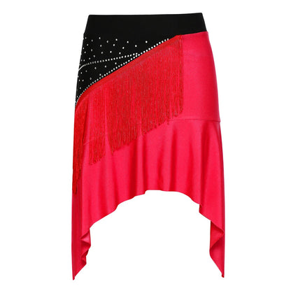 Women Lyrical Dance Outfit Set Modern Contemporary Dancewear Tassel Long Sleeve Mesh Crop Top with Skirted Leotard Ballet Outfit Good Vibrations