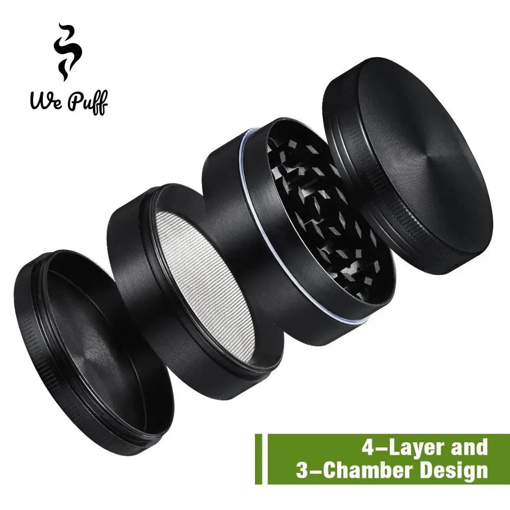 WE PUFF 4 Layers Cute Tobacco Grinder Zinc Alloy Herb Crusher Three Specifications 40/50/63mm Grinders for Smoking Accessories GOOD Vibrations Adult Super Store