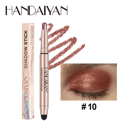 Double-head Eyeshadow Stick Pink Brown Green Black Eyeshadow Pen High Gloss Pearly Metallic Eye Shadow Sticks Waterproof Make Up Good Vibrations
