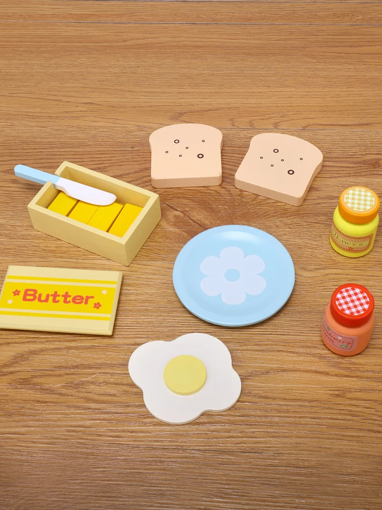 Wooden Kitchen Pretend Play Toy Simulation Wooden Toaster Machine Baby Early Learning Educational Toys Good Vibrations