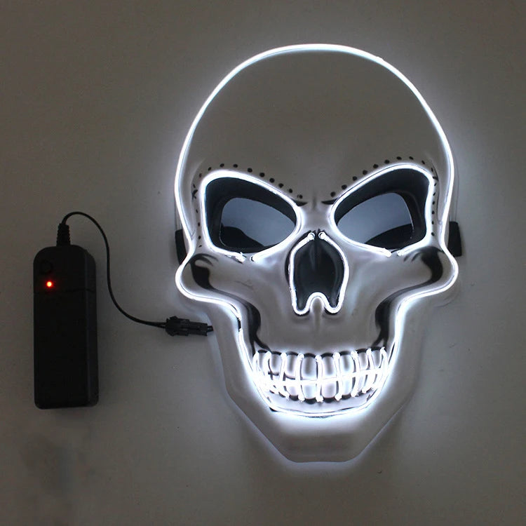 Halloween Horror Skull Mask LED Cold Light Mask LED Halloween Mask Cosplay Mask Halloween Party Decoration Luminous Skull Masks Good Vibrations