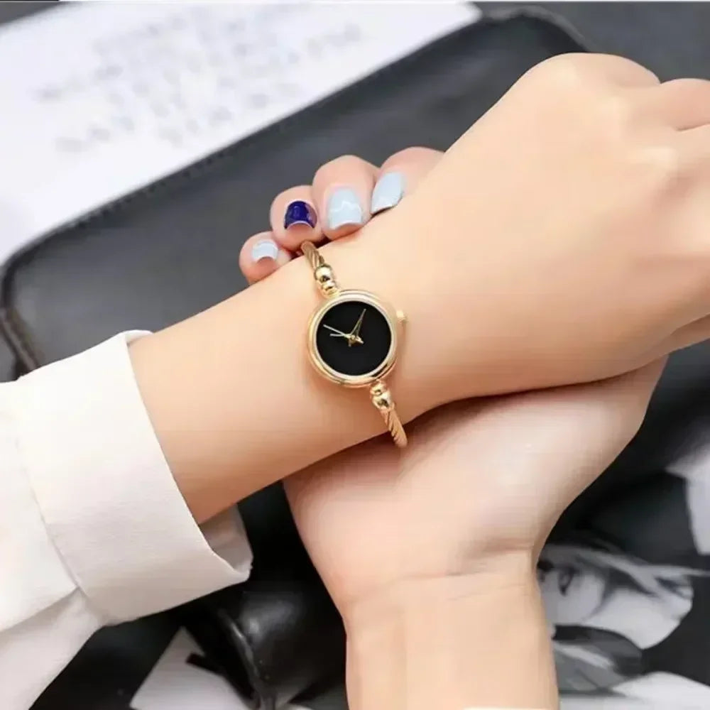 Watch for Women Small Gold Bangle Bracelet Luxury Watches Stainless Steel Ladies Quartz Wrist Watch Brand Casual Women Reloj Good Vibrations