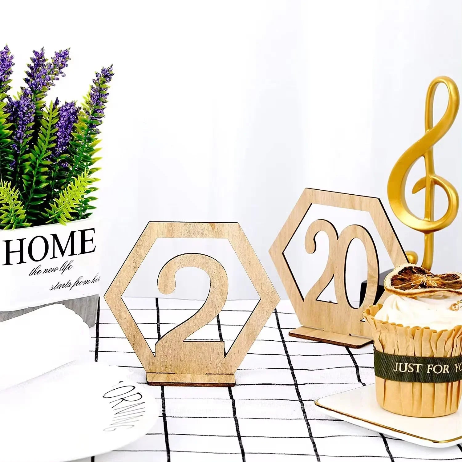 1set Wedding Party Table Number Plate, Wooden Message Clip, Suitable for Birthday Parties, Wedding Parties, Desktop Decoration. Good Vibrations