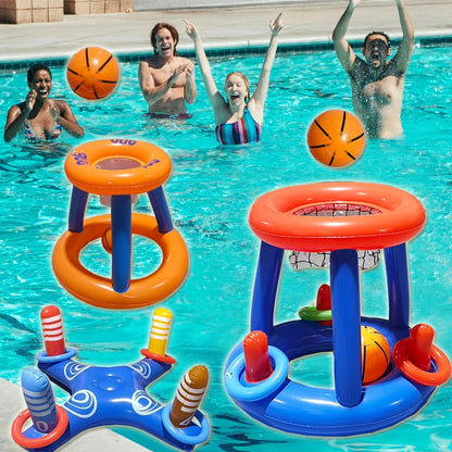 Water basketball hoop. Wholesale of cross-border inflatable water toys. Inflatable basketball hoop with interactive Good Vibrations