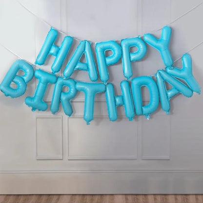 Happy Birthday Balloons Blue Golden Red Pink Black Foil Balloons Boys Girls Birthday Party Decoration Supplies Hanging Decor Good Vibrations