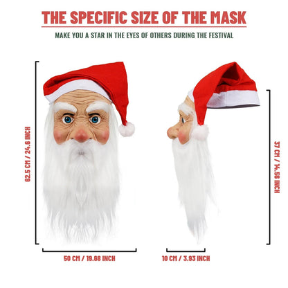 Merry Christmas Santa Claus Latex Mask Outdoor Ornamen Cute Santa Claus Costume Masquerade Wig Beard Dress up Xmas Party Good Vibrations