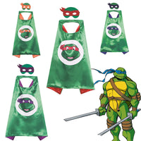 Cartoon Ninja Turtle Cloak Toy Set Halloween Character Party Cosplay Costume Mask Cloak Kid’s Toys Ninja Mask Set Good Vibrations
