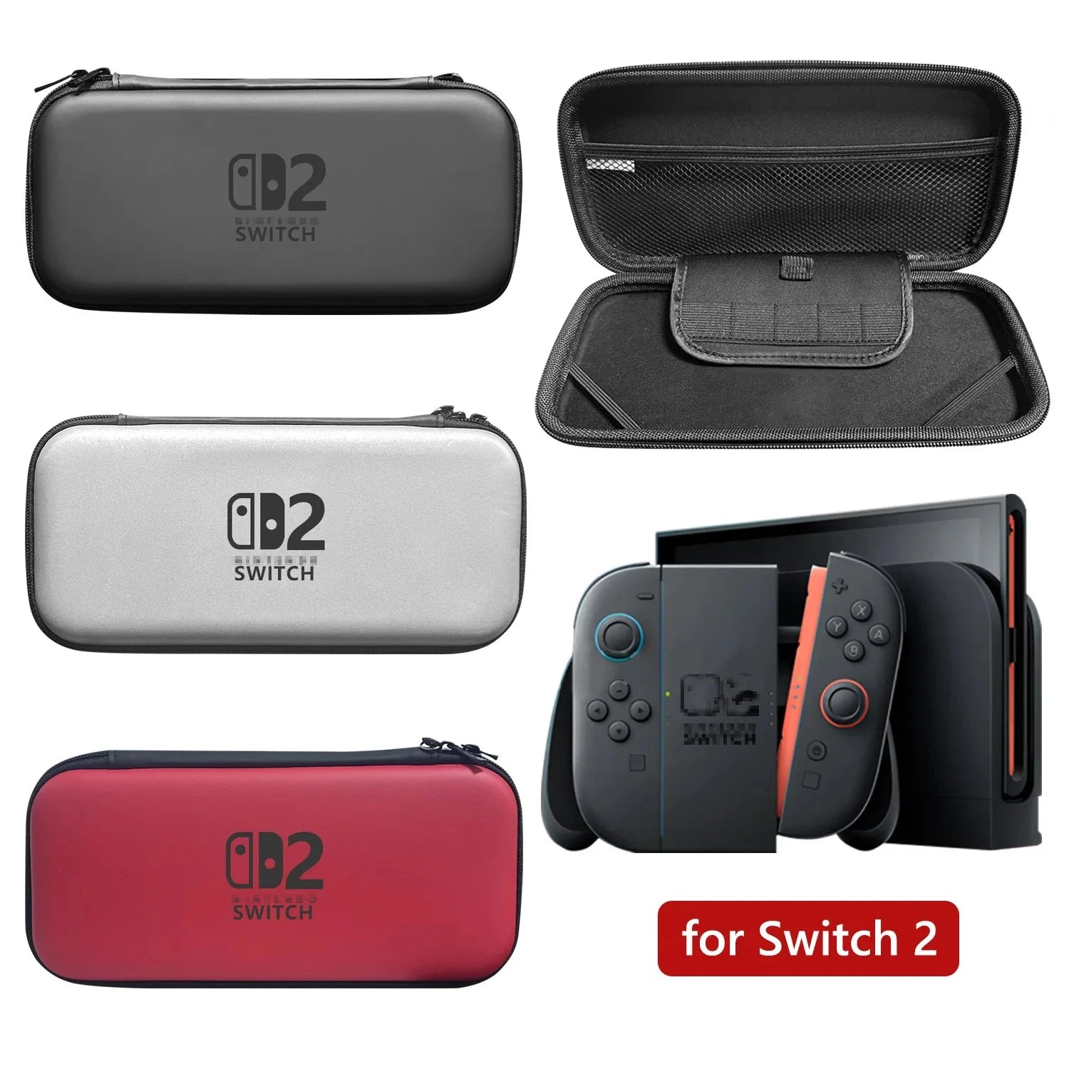 Slim Travel Carrying Case for 2025 Switch 2 Accessories, Waterproof EVA Hard Shell Protective Storage Hand Bag NS 2 Good Vibrations