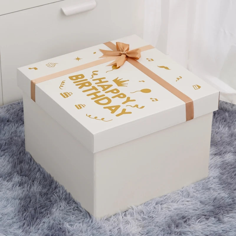 White Surprise Birthday Gift Box Extra Large Ceremony Feeling Girlfriend Present Box Special Large Size Wedding Celebration S... Good Vibrations
