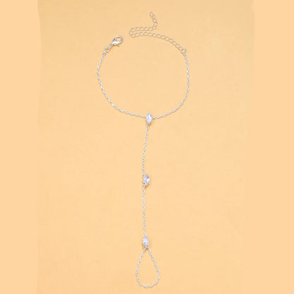 2025 Party Bohemia Rhombus Crystal Bracelet Hand Jewelry for Women Simple Thin Chain Finger Bracelet Jewelry Accessories Gift Good Vibrations