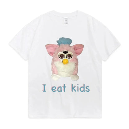 Furby T-Shirt Women 100% Cotton Plus Size Fashion O-Neck Casual Streetwear Harajuku Vintage Cool Oversized Unisex Tee Good Vibrations