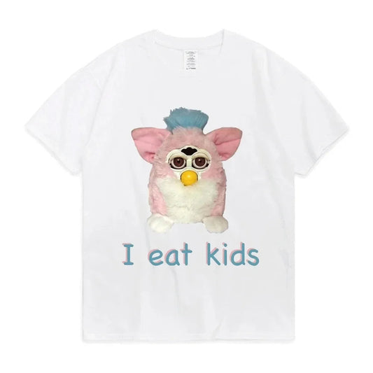 Furby T-Shirt Women 100% Cotton Plus Size Fashion O-Neck Casual Streetwear Harajuku Vintage Cool Oversized Unisex Tee Good Vibrations