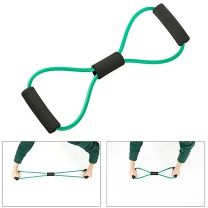 TPE 8 Word Fitness Yoga Gum Resistance Rubber Bands Fitness Elastic Band Fitness Equipment Expander Workout Gym Exercise Train Good Vibrations