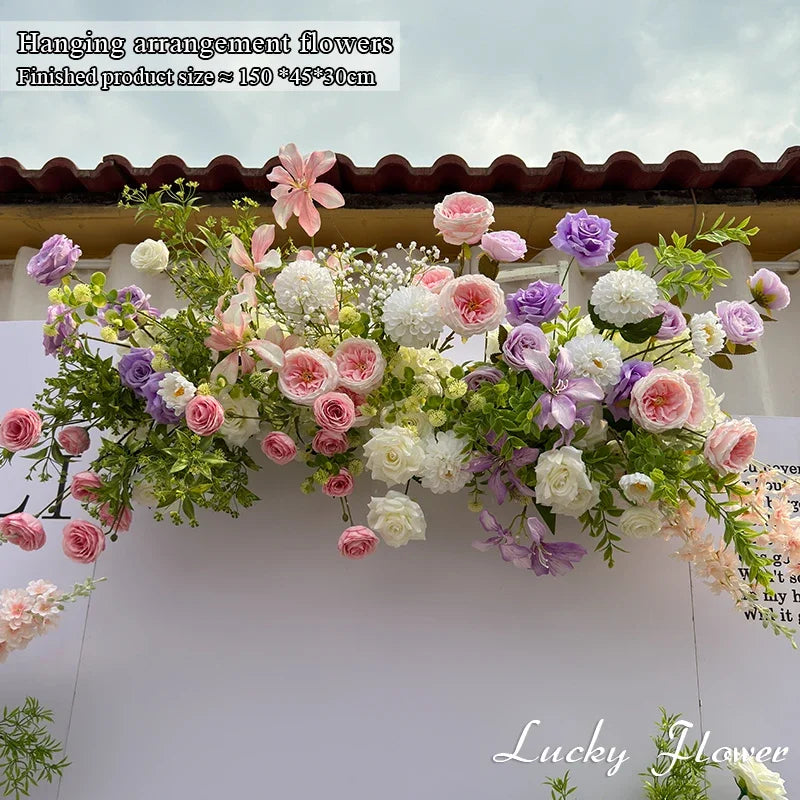 Outdor Wedding Decoration Artificial Flowers Hanging Flower Row Road Leading Flower Ball Floral Backdrop Decor Floor Flower Row Good Vibrations