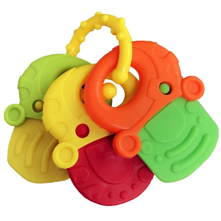 Newborn Baby Chews Food Grade Teethers Training Bed Toy Silicone for Baby Fruit Item Feeding Infant Things Molars Rattle Good Vibrations