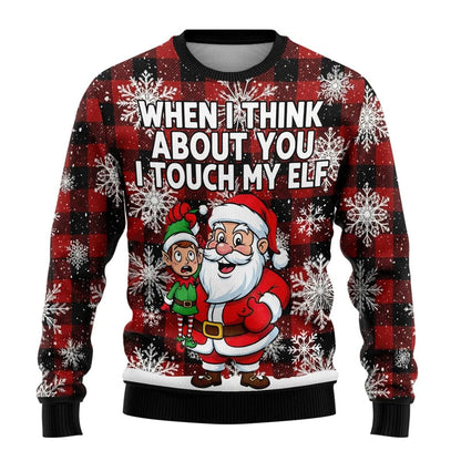 Funny Santa Claus Graphic Ugly Christmas Sweater Fashion Autumn Streetwear 3D Printed Sweatshirts Loose Breathable Pullovers Good Vibrations