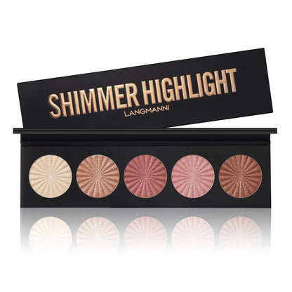Highlighting and Contouring Palette 5 Colours All-in-One Makeup Palette Stereoscopic Natural Highlighting Makeup Palette Good Vibrations