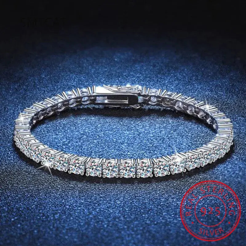 Charm Bracelet For Women High Quality S925 Silver Platinum Plated Moissanite Bracelet Sparkling Personality Wedding Jewelry Gift Good Vibrations