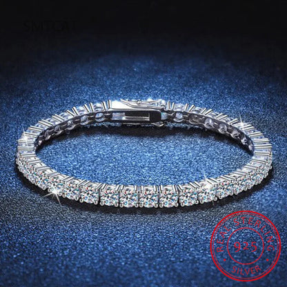 Charm Bracelet For Women High Quality S925 Silver Platinum Plated Moissanite Bracelet Sparkling Personality Wedding Jewelry Gift Good Vibrations