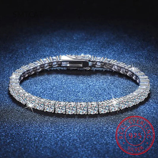 Charm Bracelet For Women High Quality S925 Silver Platinum Plated Moissanite Bracelet Sparkling Personality Wedding Jewelry Gift Good Vibrations
