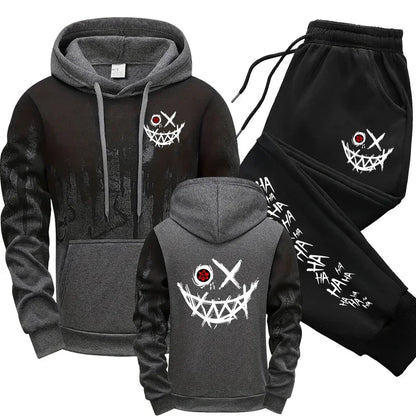 2025 Urban Fashion Hoodies Sportswear Men's Set Hooded Sweatshirts Sweatpants Autumn Winter Male Daily Casual Sports Jogger Suit Good Vibrations