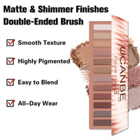 UCANBE 12 Color Eyeshadow Makeup Palette, Naked Nude Eye Shadow, Neutral Matte Shimmer Make Up Pallet - 05 Good Vibrations