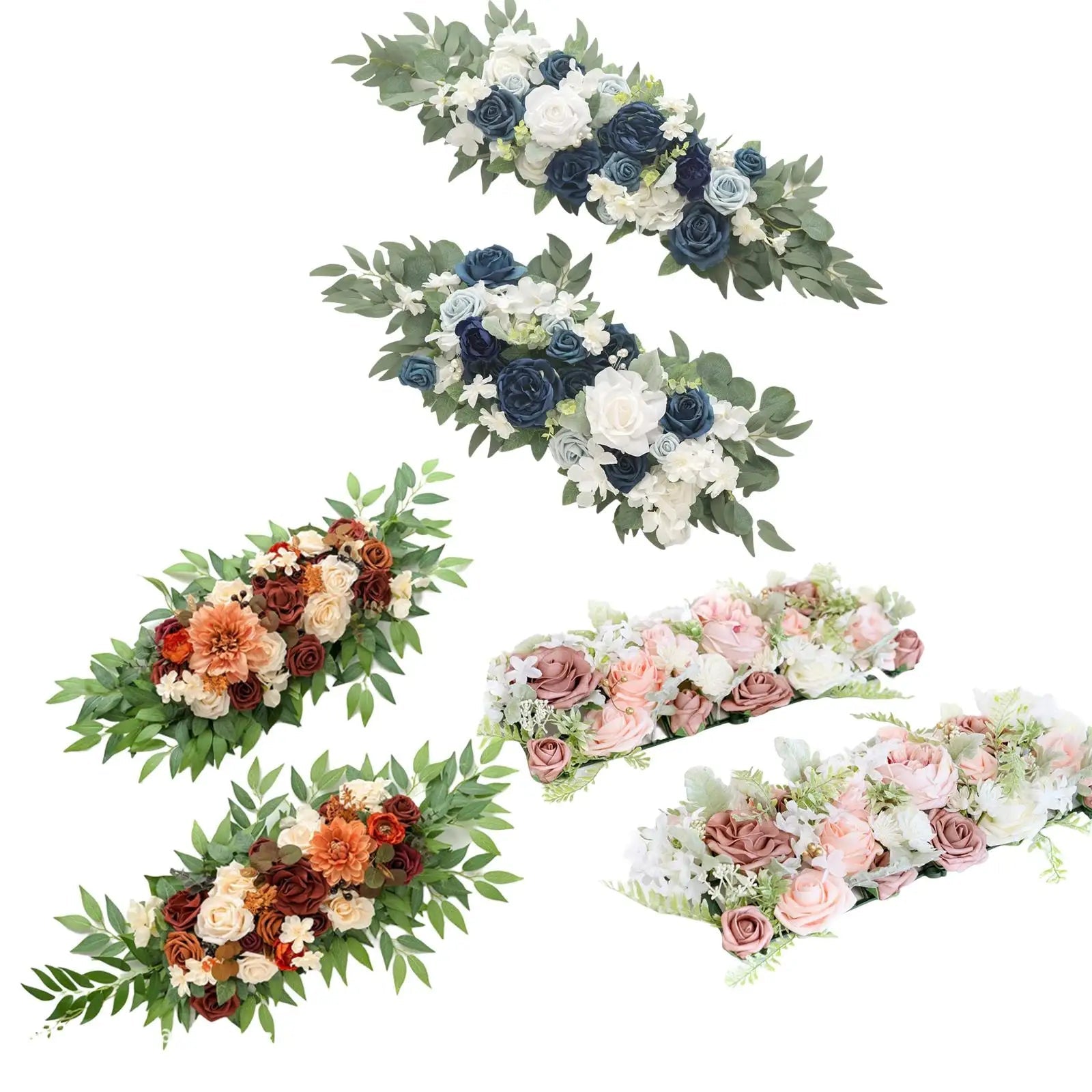 2x Artificial Floral Swag Flowers Backdrop for Party Craft Art Decorative Good Vibrations